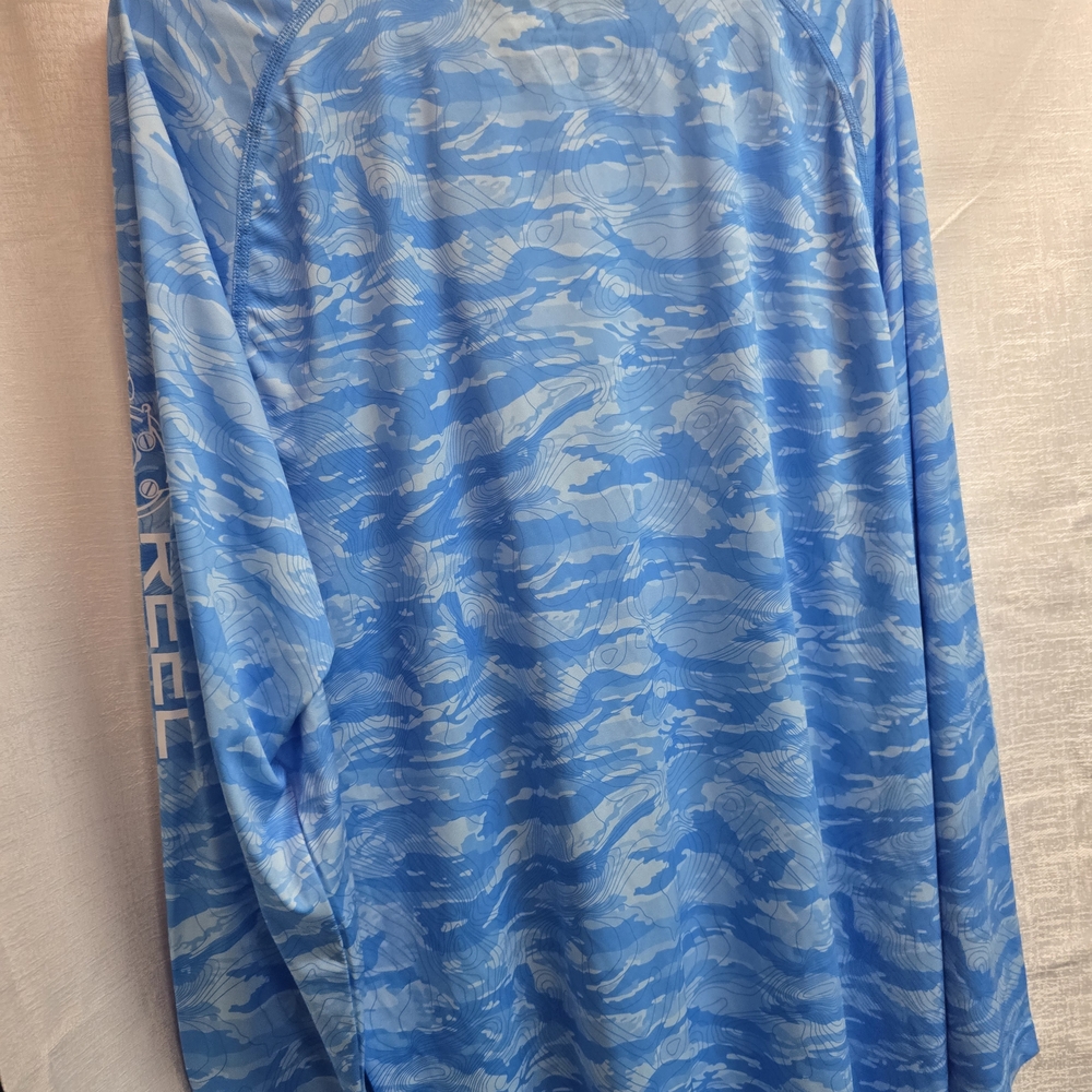 Ocean Blue Long Sleeve Moisture Wick Shirt - Picture 4 of 5